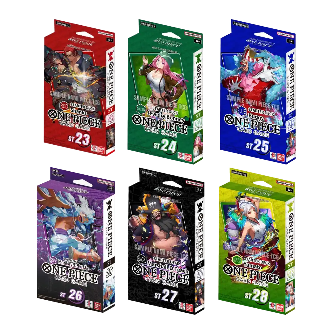 Starter decks de One Piece Card Game ST23 a ST28
